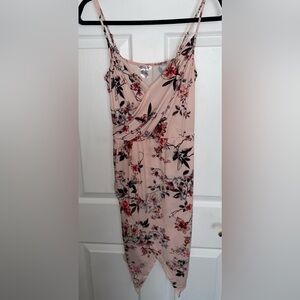 Venus Sexy Spaghetti Strap V-neck Dress, Pink Floral